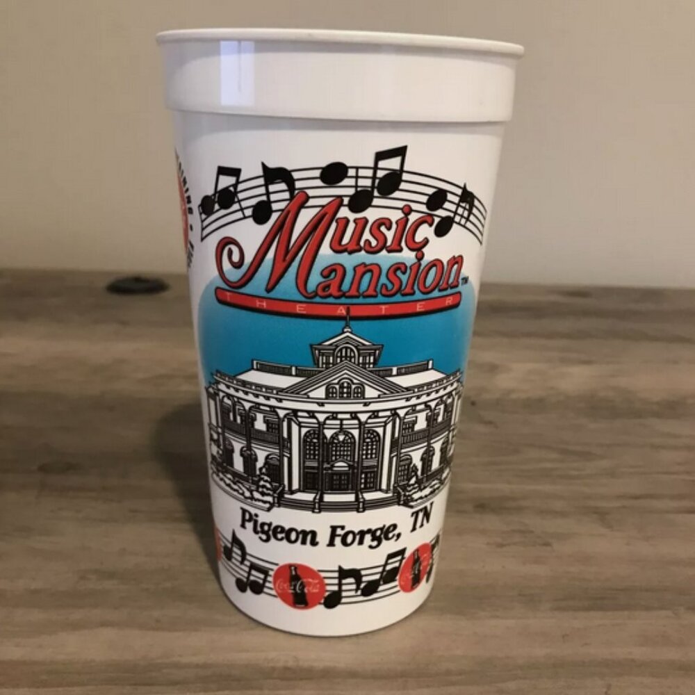 Vintage Music Mansion Theater Plastic Cup Pigeon Forge TN